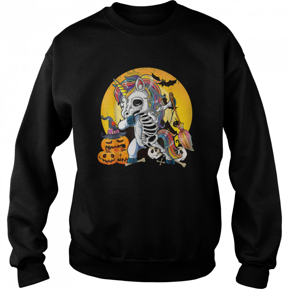 Dab Skeleton Unicorn Spooky Halloween 2022 Kids Dabbing T- Unisex Sweatshirt
