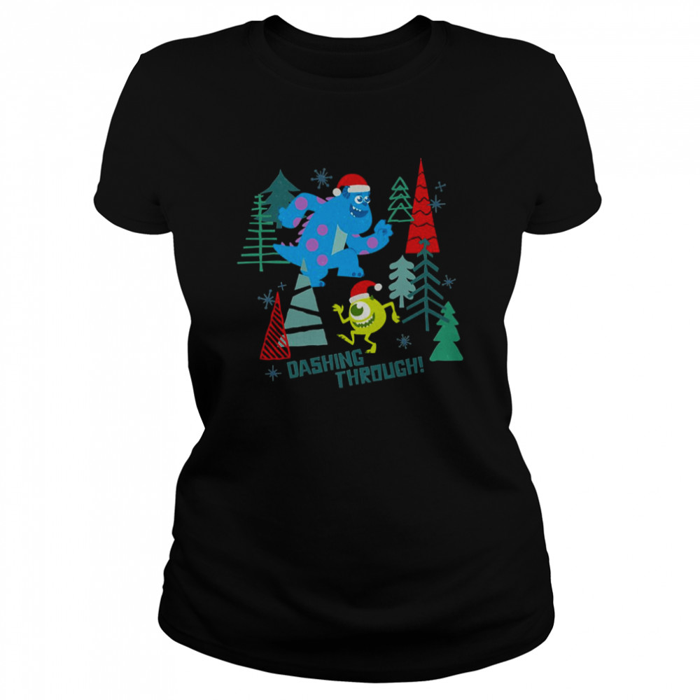 Dashing Through Monsters Inc Cartoon Pixar Christmas shirt Classic Women's T-shirt