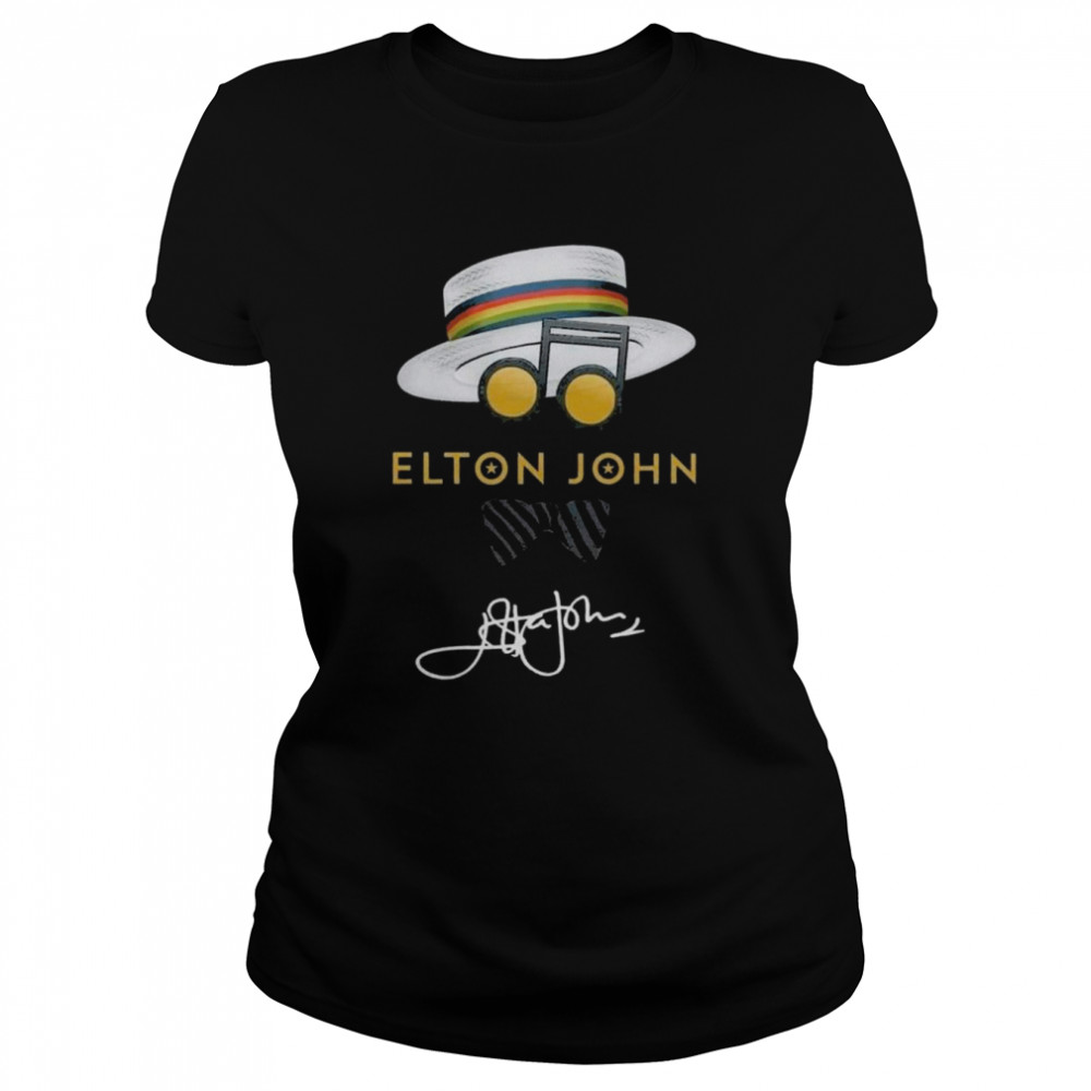 elton john music 2022 signature shirt classic womens t shirt