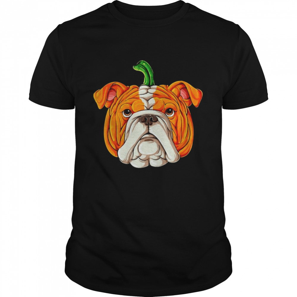 English Bulldog Pumpkin Halloween  Classic Men's T-shirt