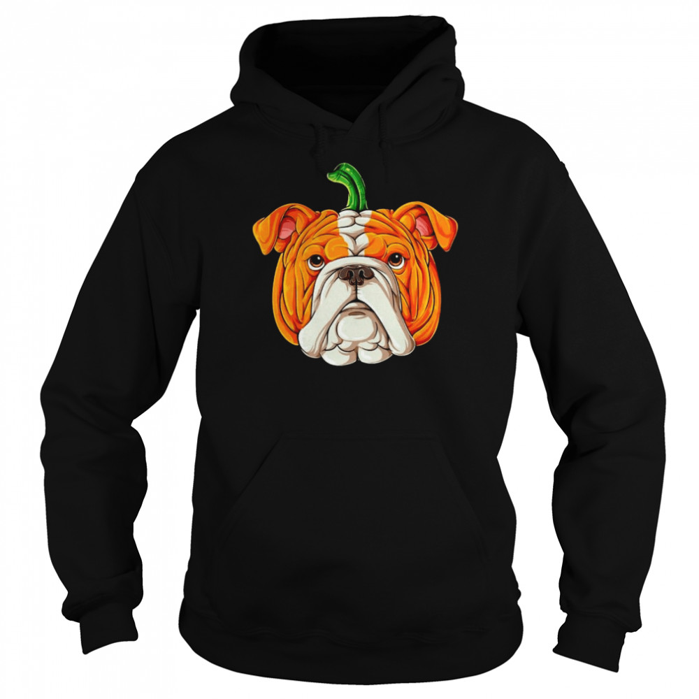 english bulldog pumpkin halloween unisex hoodie