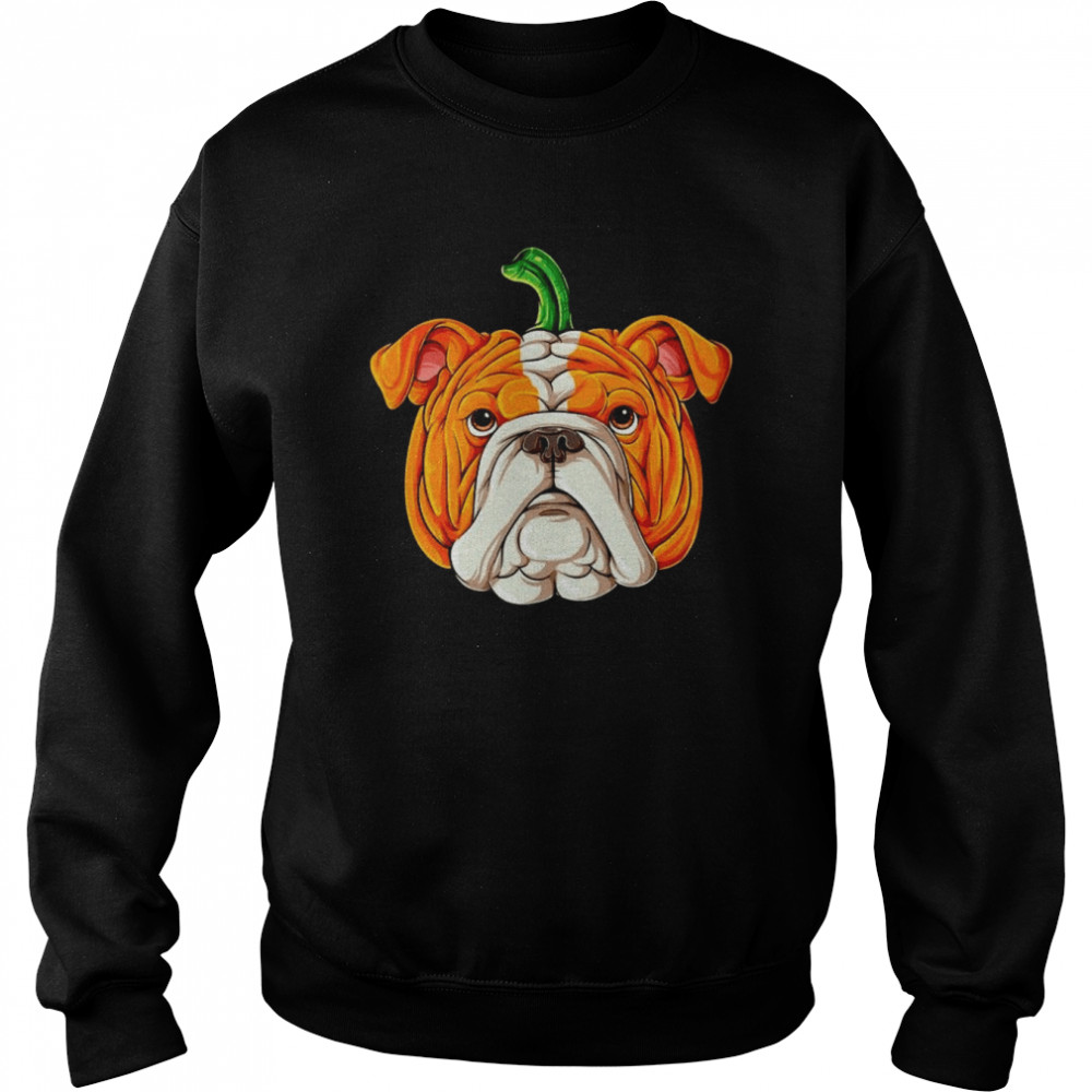 english bulldog pumpkin halloween unisex sweatshirt