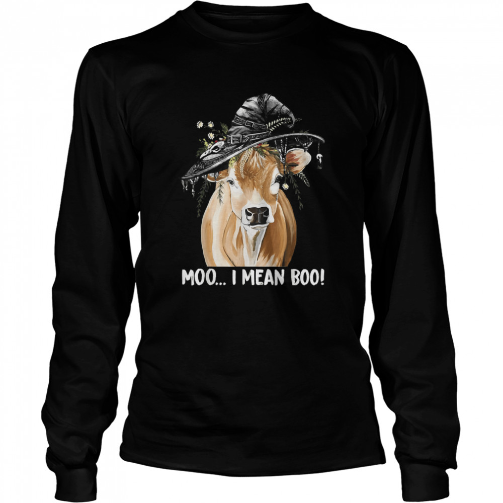 Funny Cow Witch Halloween Moo I Mean Boo T-Shirt 10 Funny Cow Witch Halloween Moo I Mean Boo T- Long Sleeved T-shirt