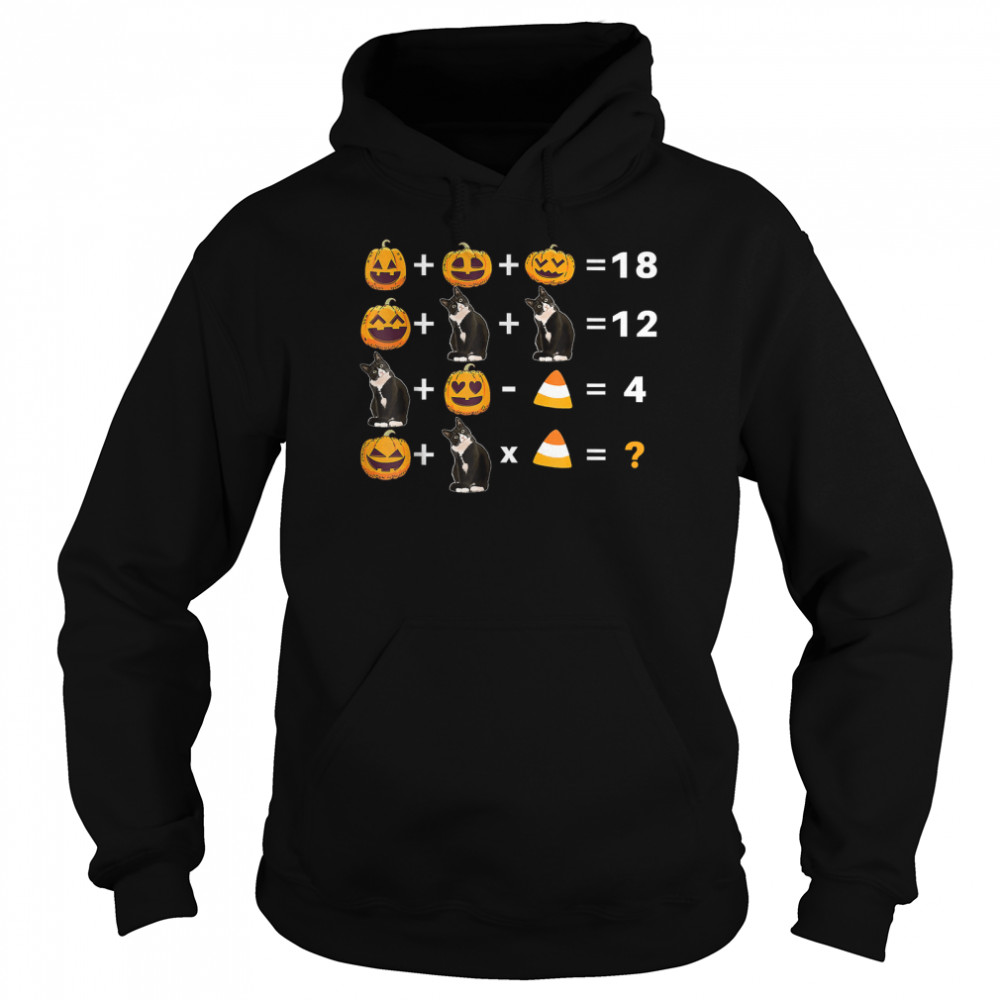 Funny Quiz Math Teacher Pumpkins And Cat For Halloween T-Shirt 12 Funny Quiz Math Teacher Pumpkins And Cat For Halloween T- Unisex Hoodie