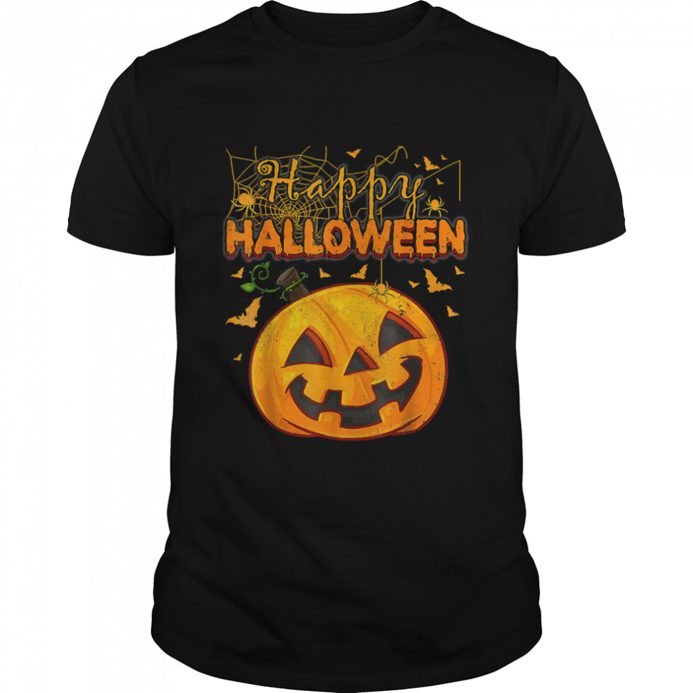 Funny Spooky Season Retro Pumpkin Happy Halloween T- Classic Men's T-shirt