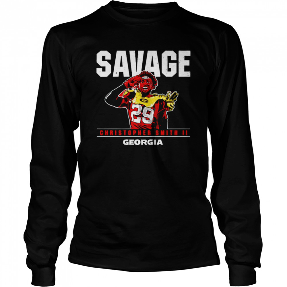 Georgia Bulldogs Christopher Smith II Savage shirt 10 Georgia Bulldogs Christopher Smith II Savage shirt Long Sleeved T-shirt