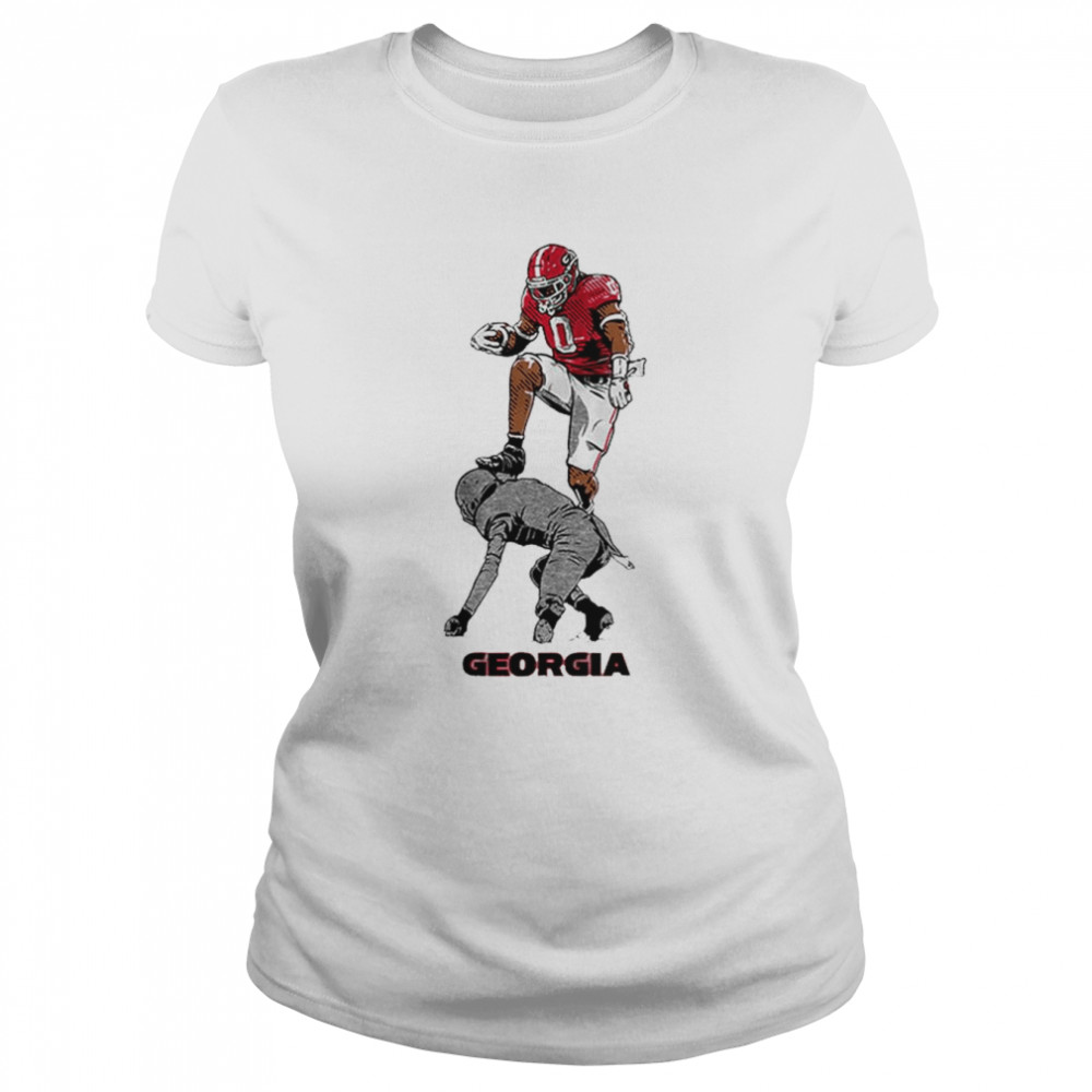 Georgia Bulldogs Darnell Washington The Hurdle shirt Classic Womens T-shirt