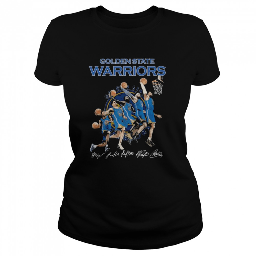 golden state warriors 2022 western conference champions signatures shirt classic womens t shirt