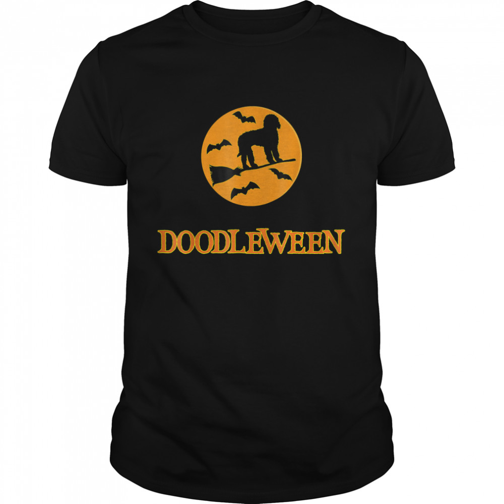 Halloween Doodleween Spooky Doodle Witch Dog Lover T- Classic Men's T-shirt