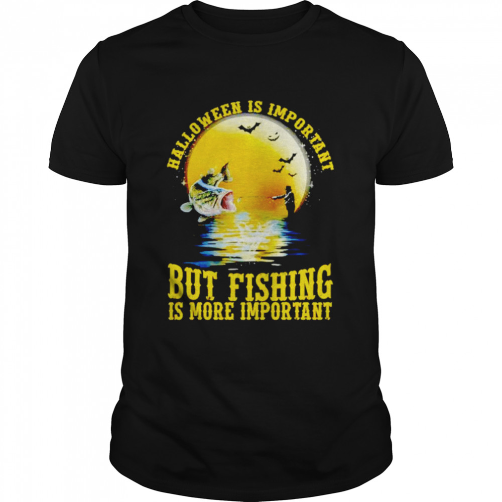 Halloween is important but fishing is more important vintage Halloween shirt Classic Men's T-shirt