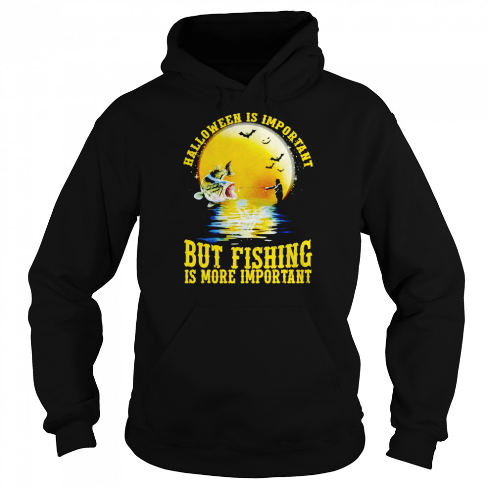 Halloween is important but fishing is more important vintage Halloween shirt Unisex Hoodie