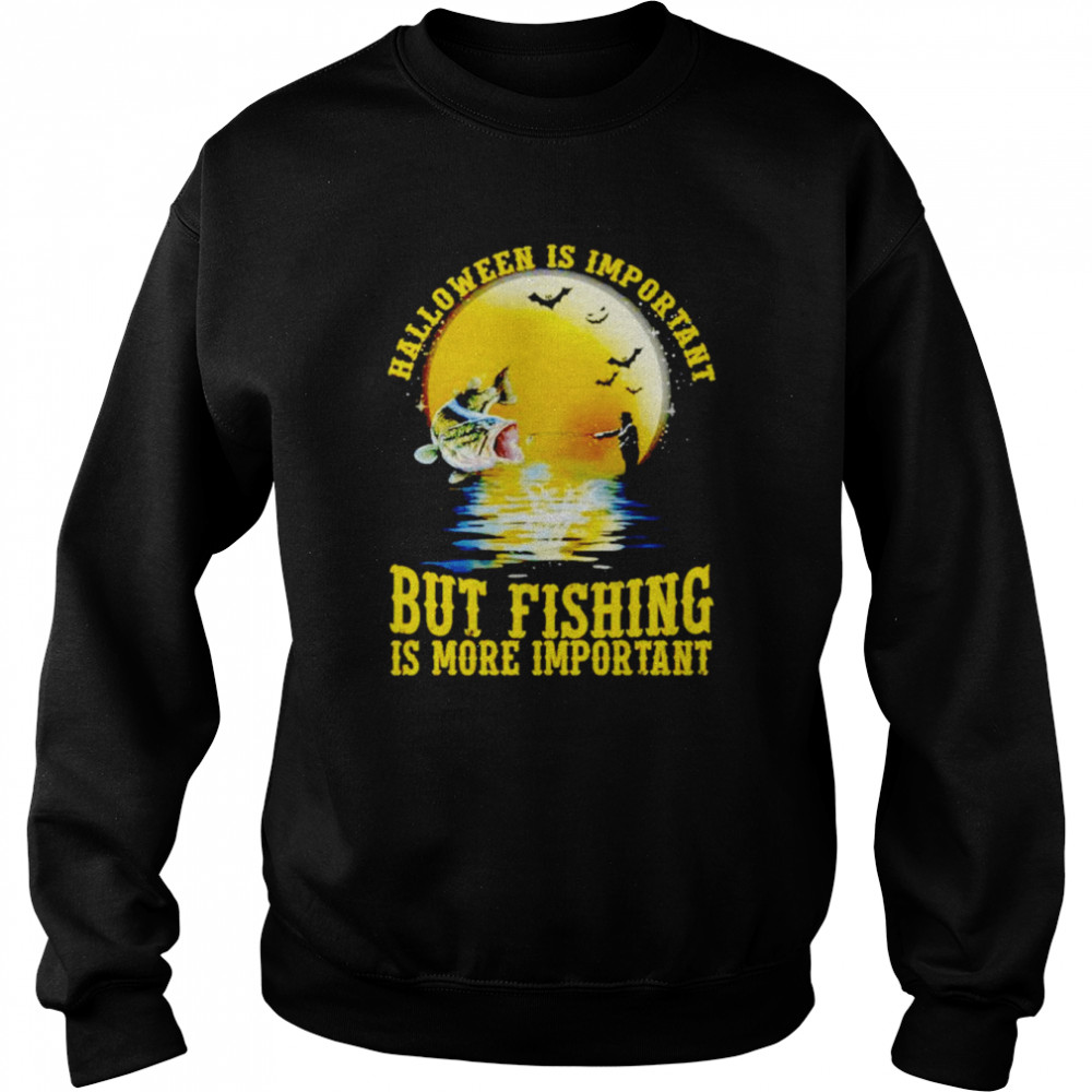Halloween is important but fishing is more important vintage Halloween shirt Unisex Sweatshirt