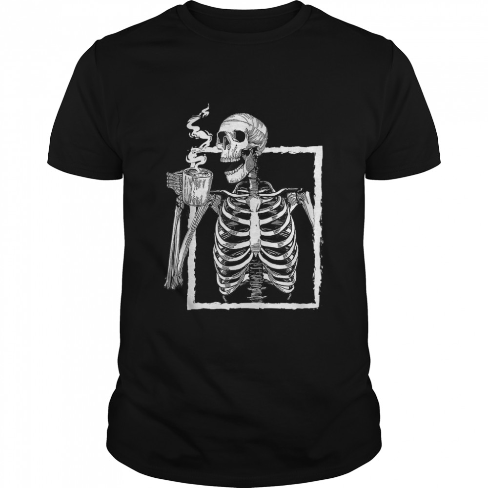 Halloween Skeleton Coffee  Halloween Bone Coffee Lover T- Classic Men's T-shirt