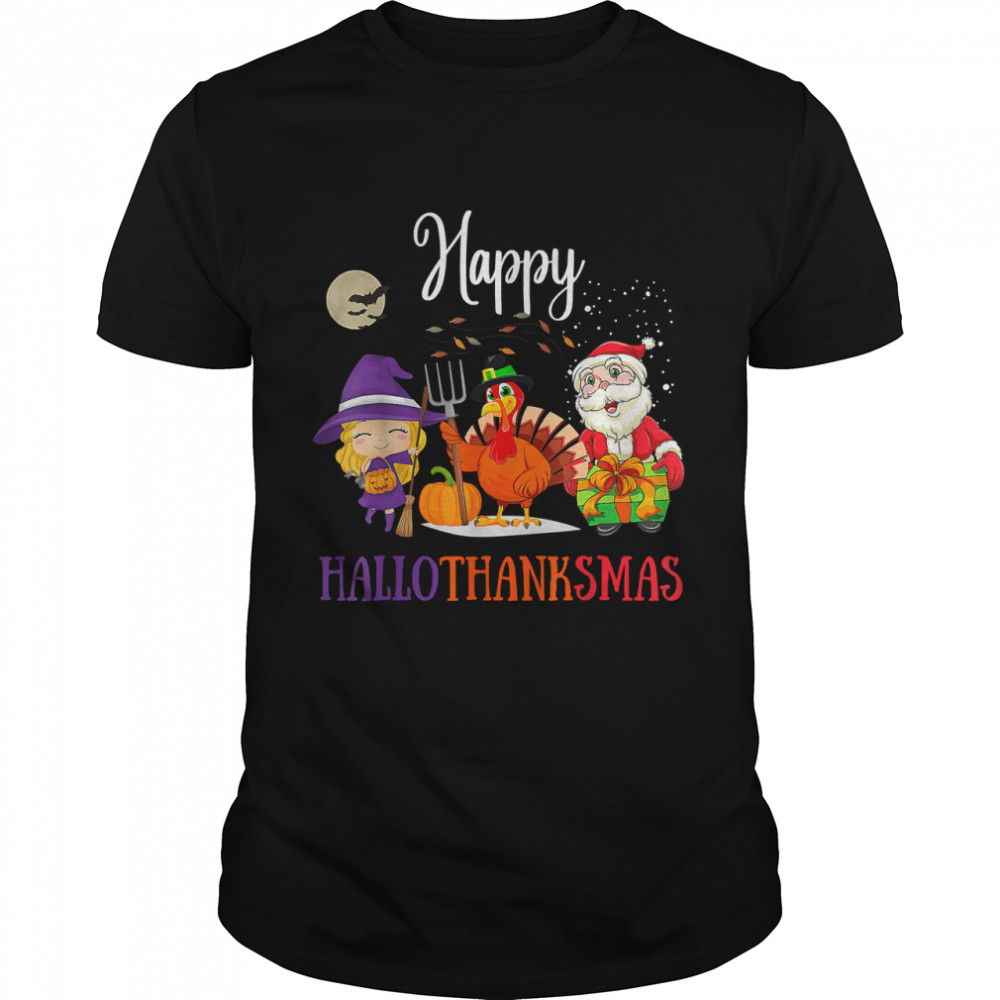 Halloween Thanksgiving Christmas Happy Hallothanksmas T- Classic Men's T-shirt