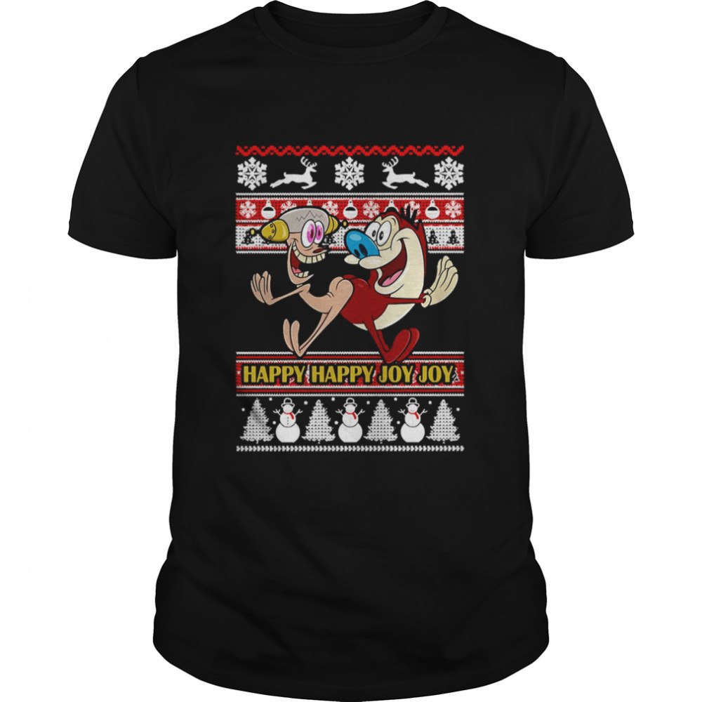 Happy Joy Merry Christmas Ren And Cat Ren And Stimpy 90s shirt Classic Men's T-shirt