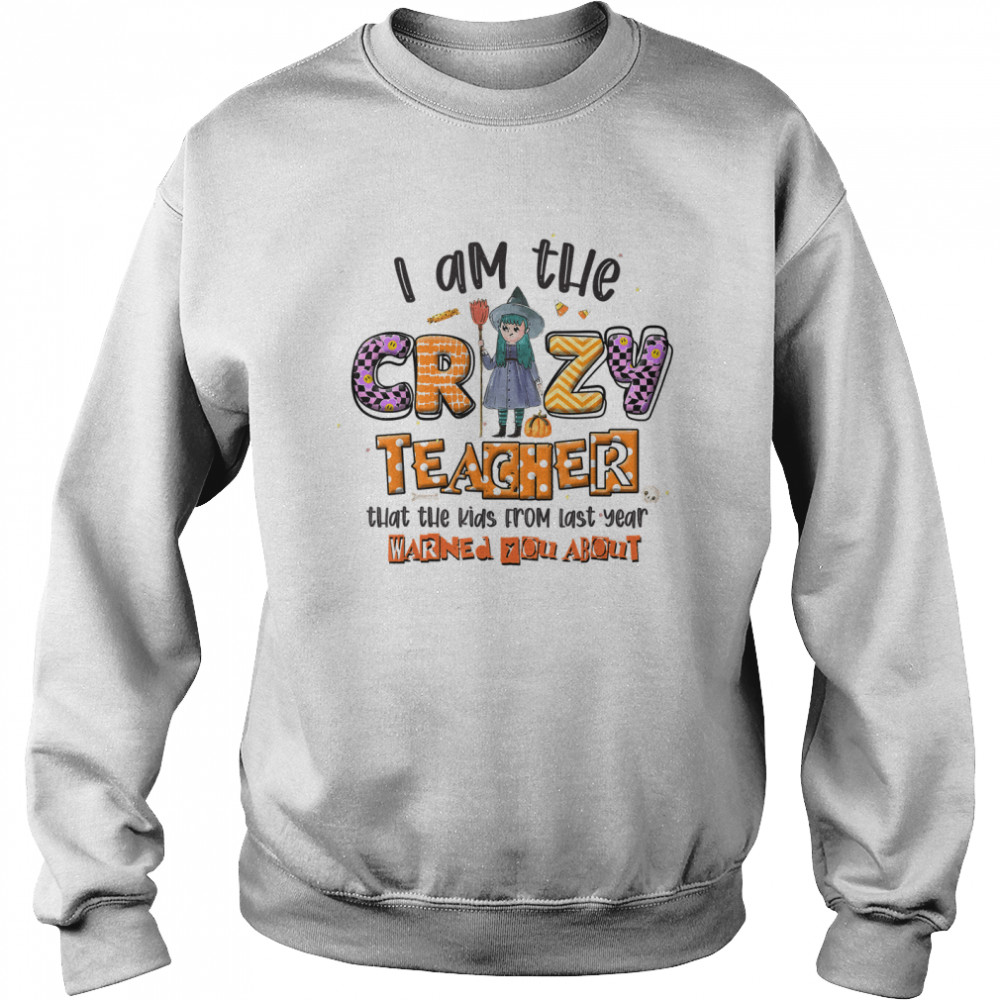 I Am The Crazy Teacher Halloween Pattern Costume For Teacher T- Unisex Sweatshirt