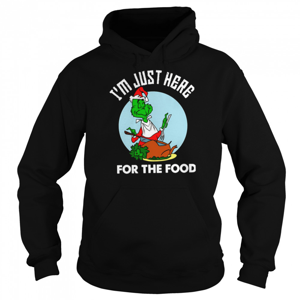 im just here for the food santa christmas shirt unisex hoodie