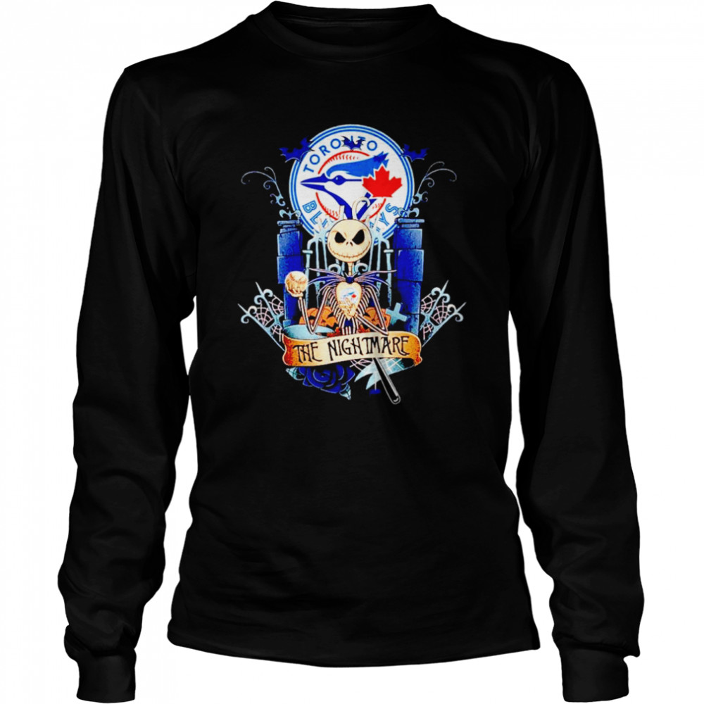 Jack Skellington Toronto Blue Jays The Nightmare Halloween shirt Long Sleeved T-shirt