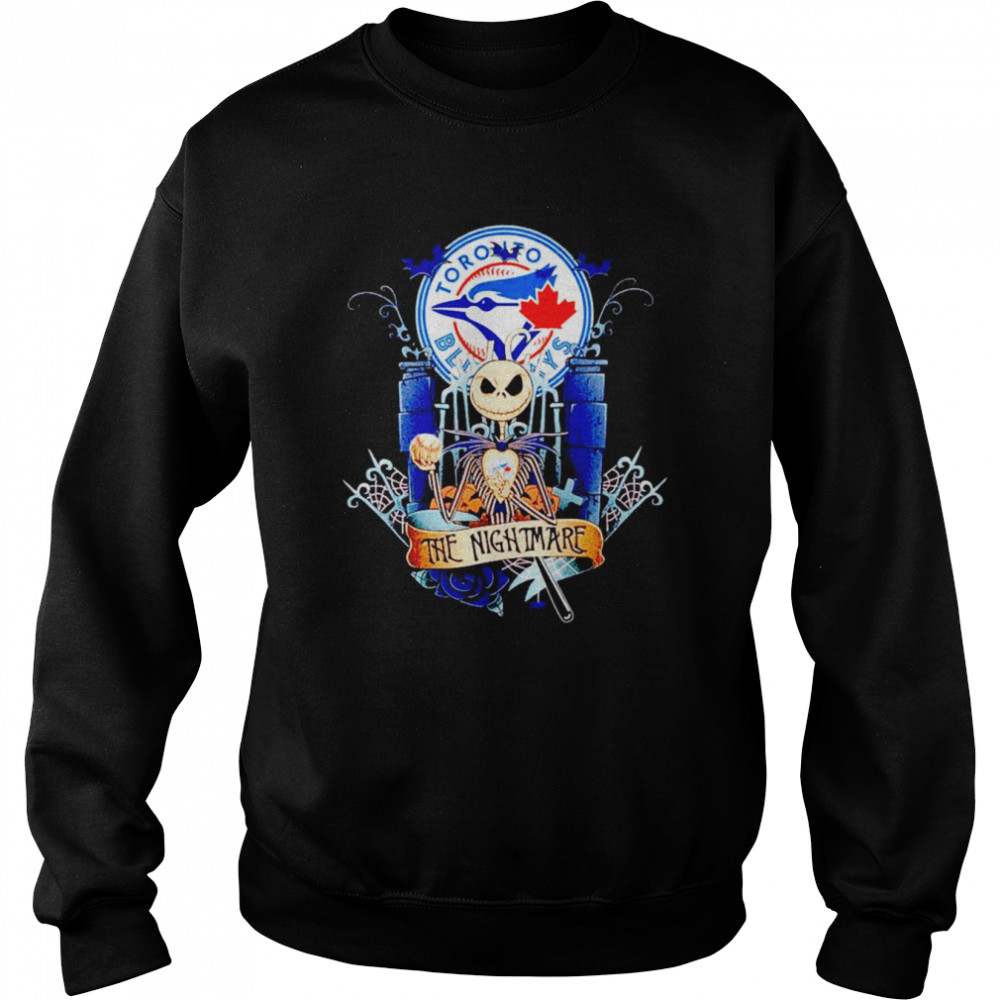 Jack Skellington Toronto Blue Jays The Nightmare Halloween shirt Unisex Sweatshirt