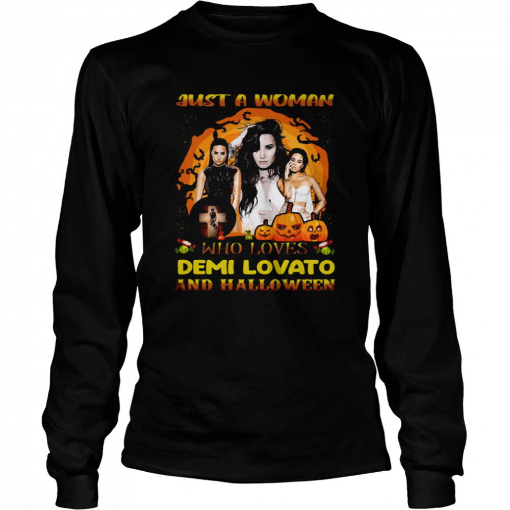 Just A Woman Who Loves Demi And Halloween shirt Long Sleeved T-shirt