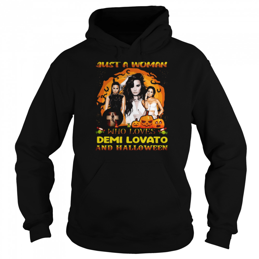 Just A Woman Who Loves Demi And Halloween shirt 12 Just A Woman Who Loves Demi And Halloween shirt Unisex Hoodie