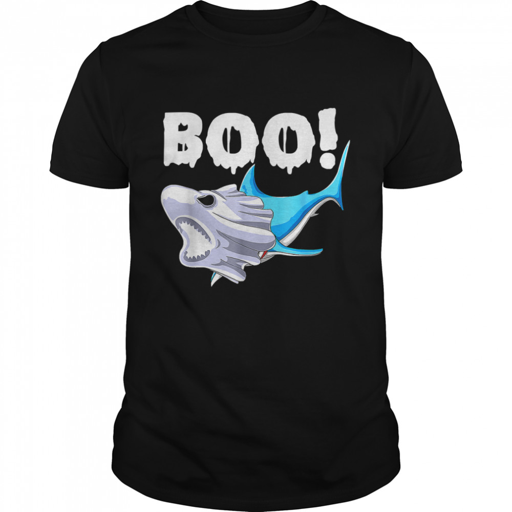 Kids Funny Shark Halloween Boo Spooky Ghost Costume Boys T- Classic Men's T-shirt