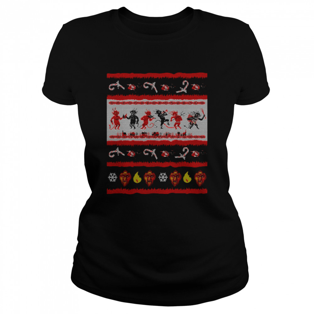 Krampus Christmas The Christmas Devil Party Krampus Ugly Style shirt 9 Krampus Christmas The Christmas Devil Party Krampus Ugly Style shirt Classic Women's T-shirt