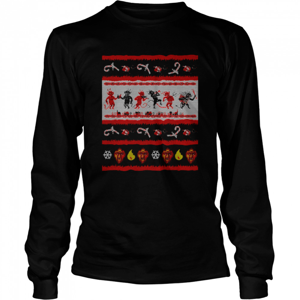 Krampus Christmas The Christmas Devil Party Krampus Ugly Style shirt Long Sleeved T-shirt