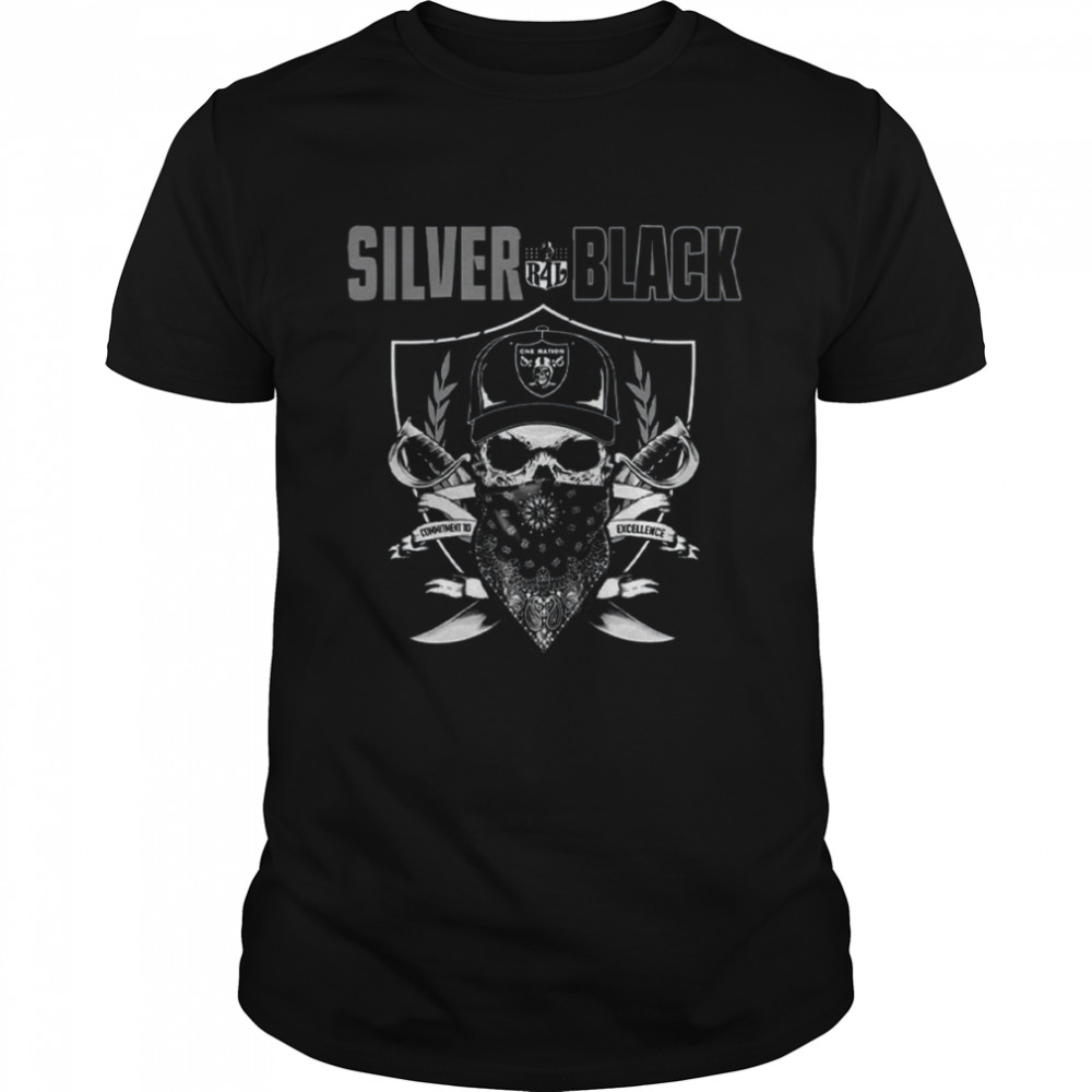 Las Vegas Football Skull Silver And Black shirt Classic Men's T-shirt