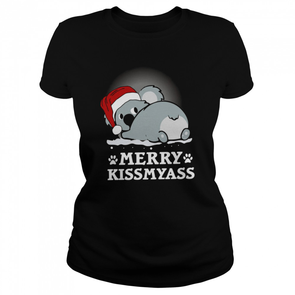 Merry Kissmyass Koala Christmas Santa shirt Classic Women's T-shirt