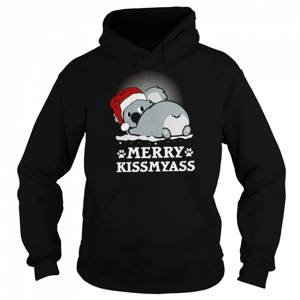 merry kissmyass koala christmas santa shirt unisex hoodie