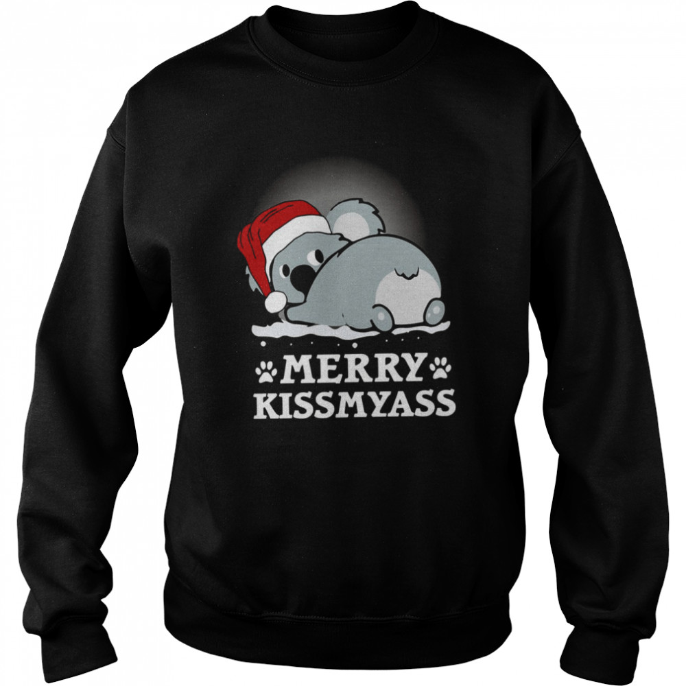 Merry Kissmyass Koala Christmas Santa shirt Unisex Sweatshirt