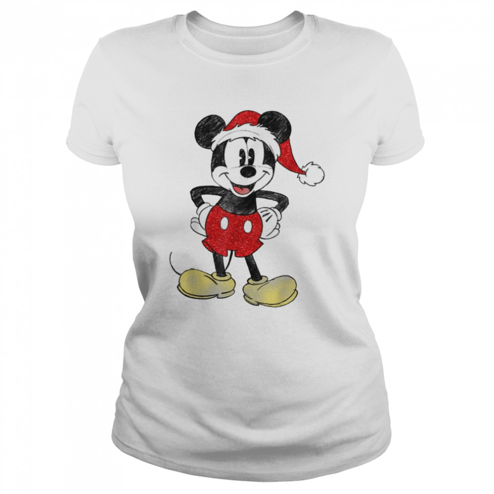 mickey mouse design christmas shirt classic womens t shirt