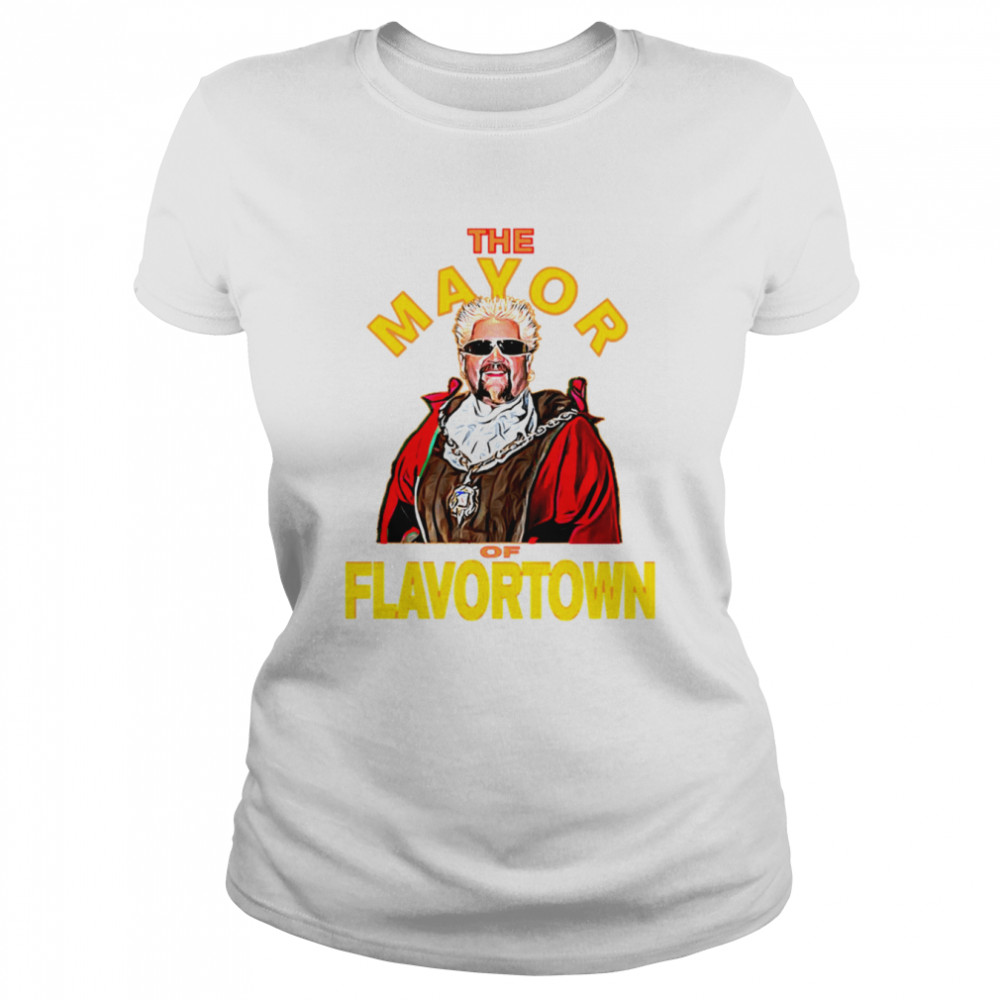 new guy fieri fans mayor of flavortown shirt classic womens t shirt