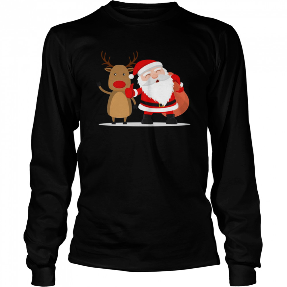 Oldman Reindeer Ugly Xmas Merry Christmas shirt Long Sleeved T-shirt
