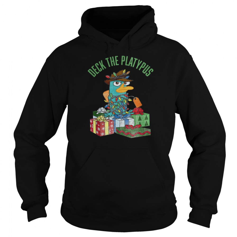 perry deck the platypus christmas shirt unisex hoodie