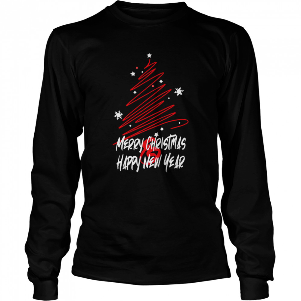 red tree happy new year merry christmas shirt long sleeved t shirt