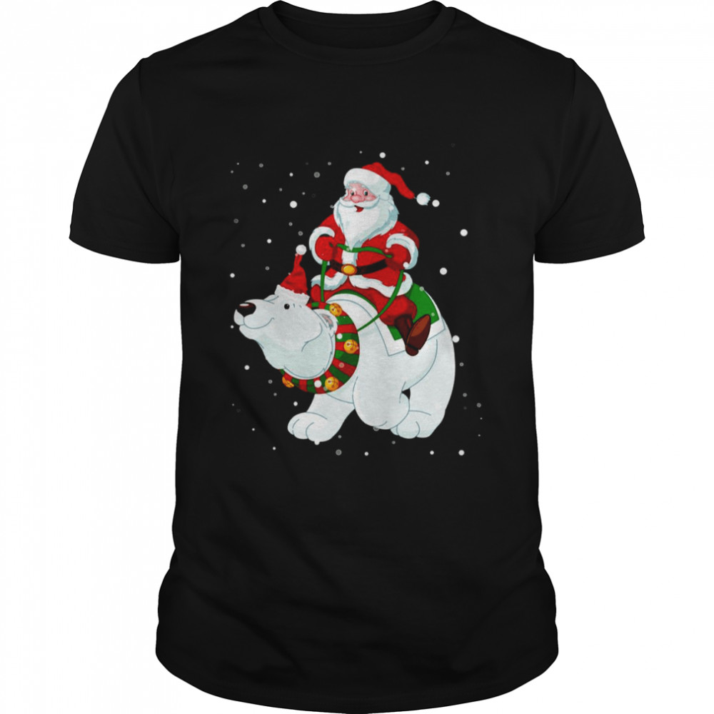 Riding Polar Bear Christmas Bear Santa shirt Classic Men's T-shirt