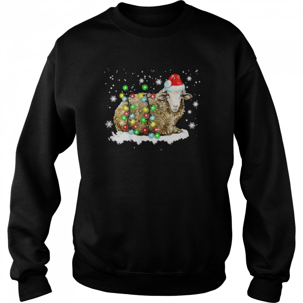 sheep wearing santa hat christmas mashup limited edition shirt unisex sweatshirt