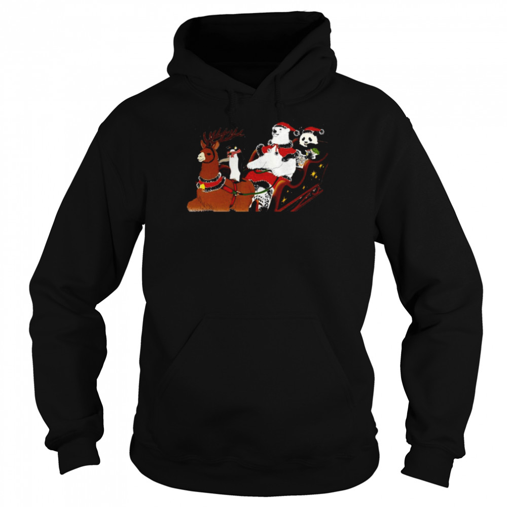 shirokuma cafe holiday spirit polar bear shirt unisex hoodie