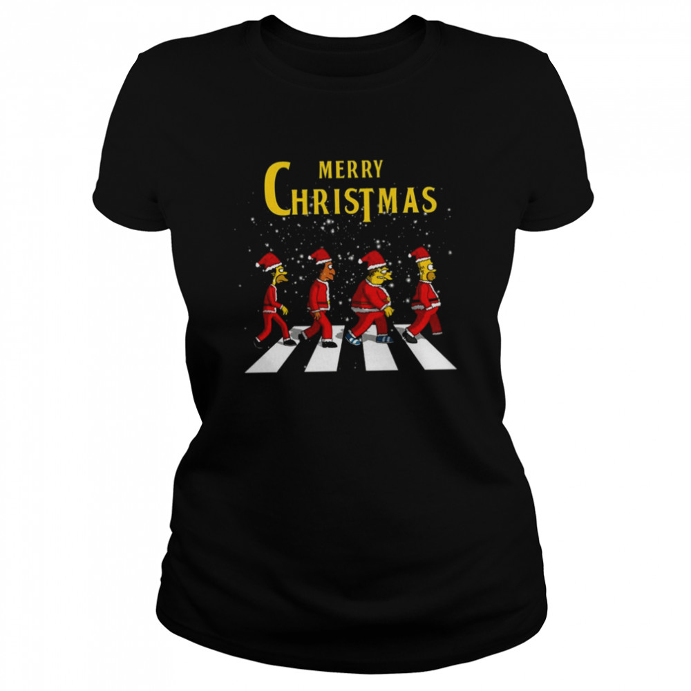 simps merry chirstmas on abbey road shirt classic womens t shirt