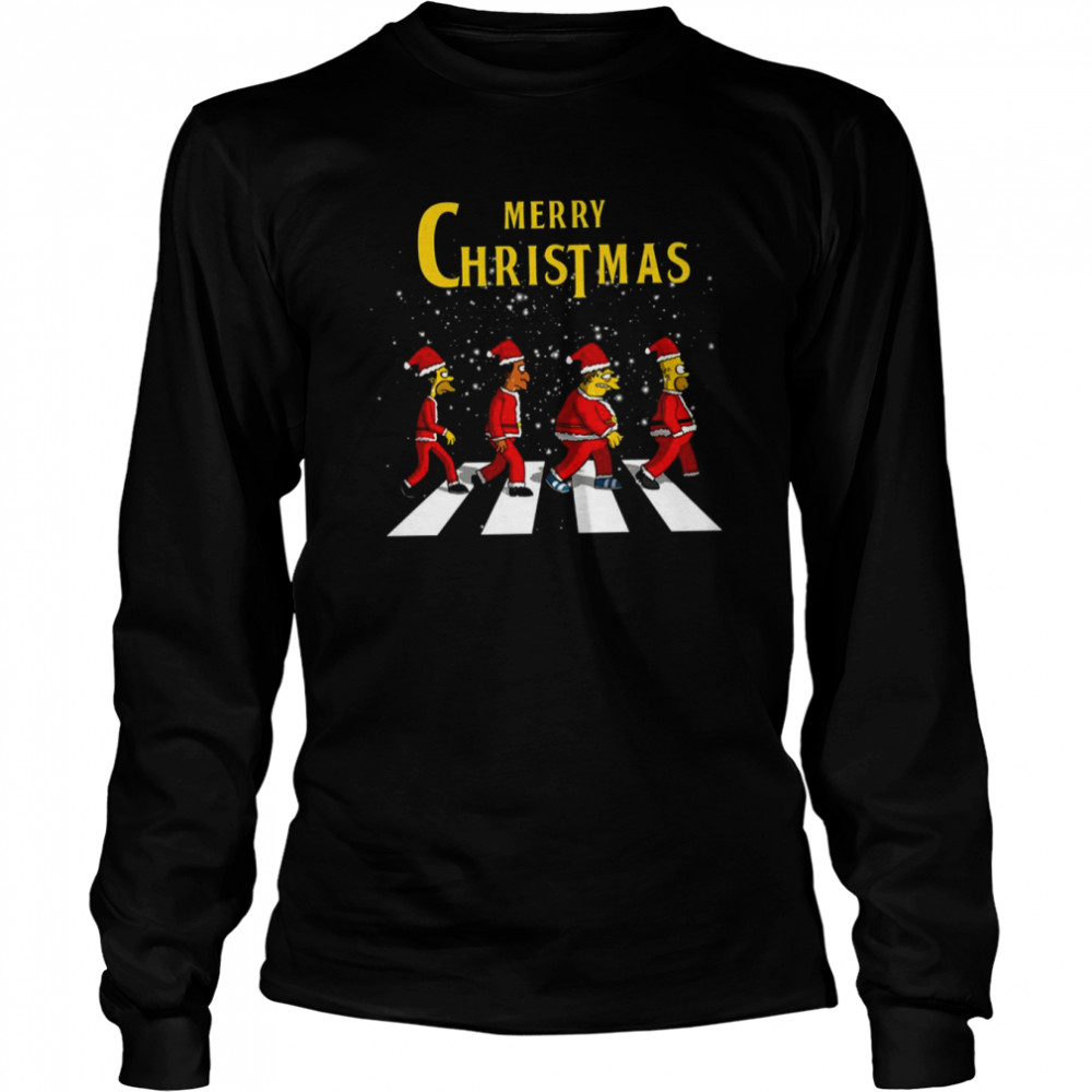 simps merry chirstmas on abbey road shirt long sleeved t shirt