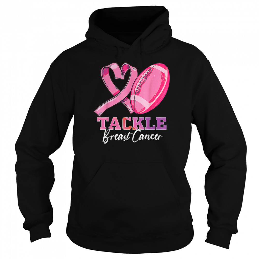 tackle breast cancer football pink halloween t unisex hoodie