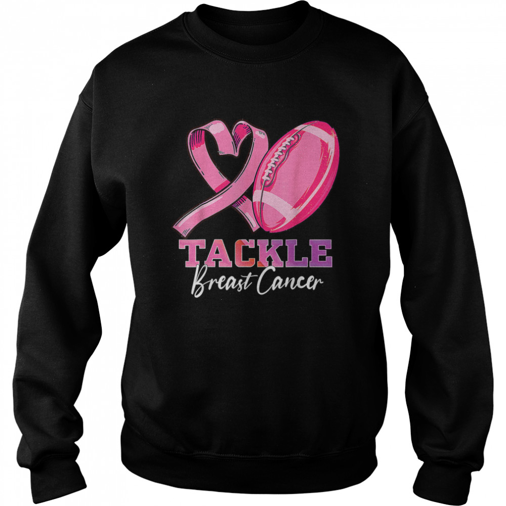 tackle breast cancer football pink halloween t unisex sweatshirt