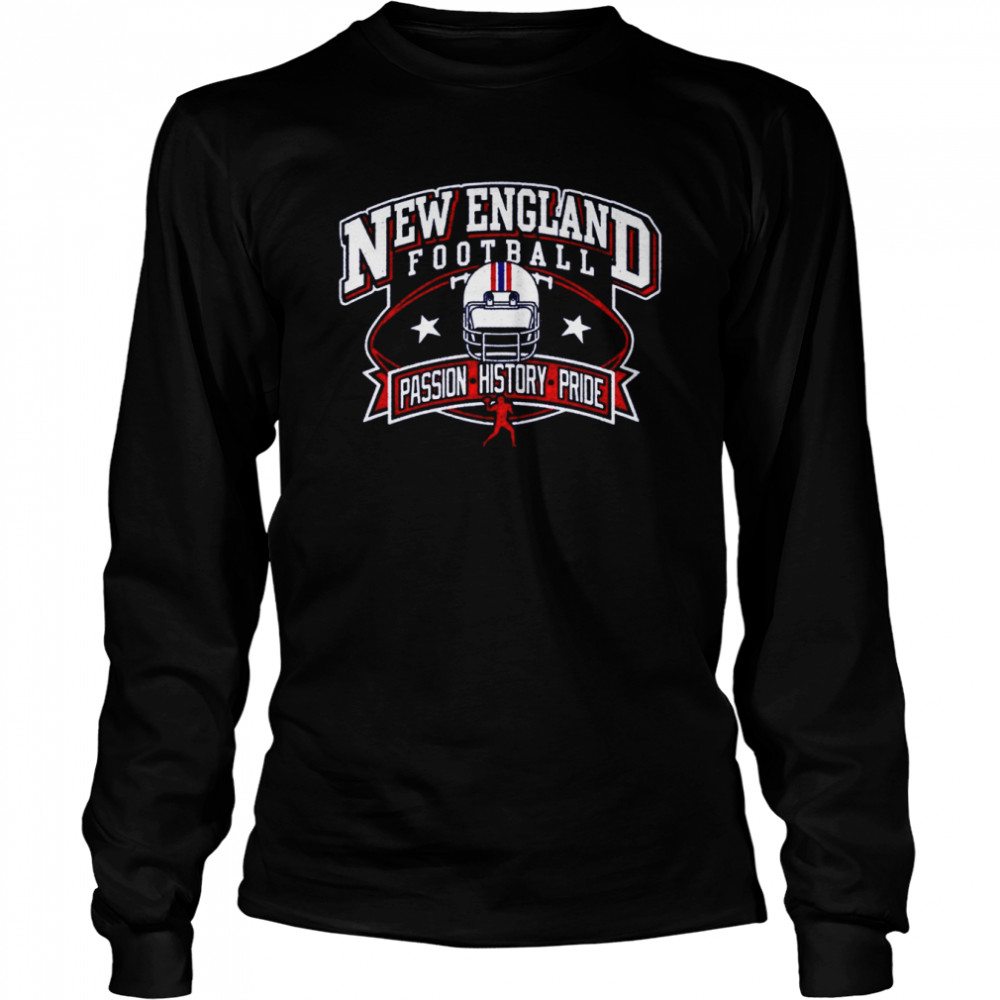 Team Passion History Pride Vintage Navy New England Retro American Football shirt Long Sleeved T-shirt