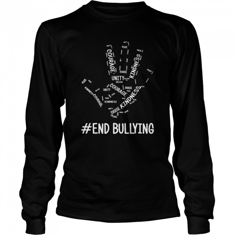 Unity Day Orange Kids 2022 Stop Bullying Love Sign Language Anti Bullying  Long Sleeved T-shirt