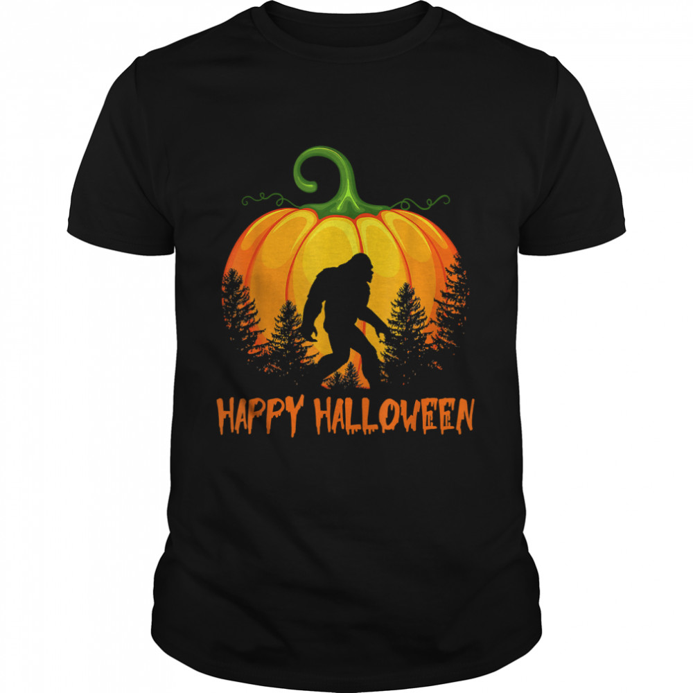 Vintage Bigfoot Pumpkin Halloween Costume Sasquatch Lovers T- Classic Men's T-shirt