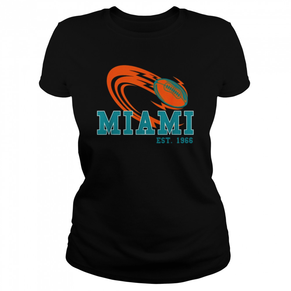 Vintage Miami Est 1966 Miami Team Retro American Football shirt Classic Women's T-shirt