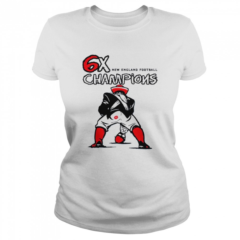 Vintage New England Team 6x Champions New England Retro American Football shirt Classic Women's T-shirt