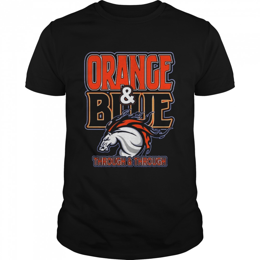 Vintage Orange And Blue Navy Sports Retro American Denver Football shirt
